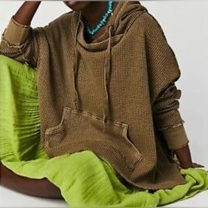 Free People One Garnet Hoodie In Olive Size Medium